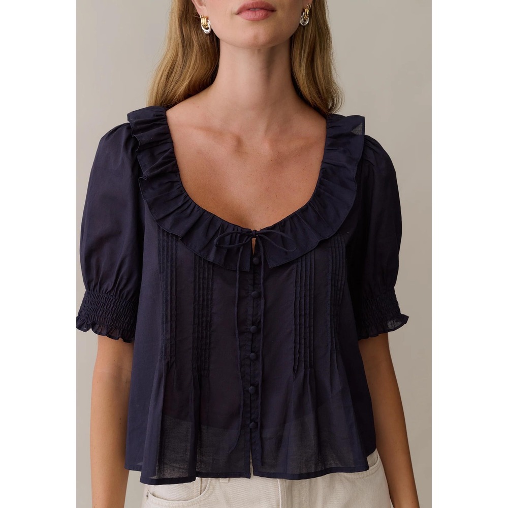 NWT Sorella Maysilee Cotton Top in Navy - Size Medium